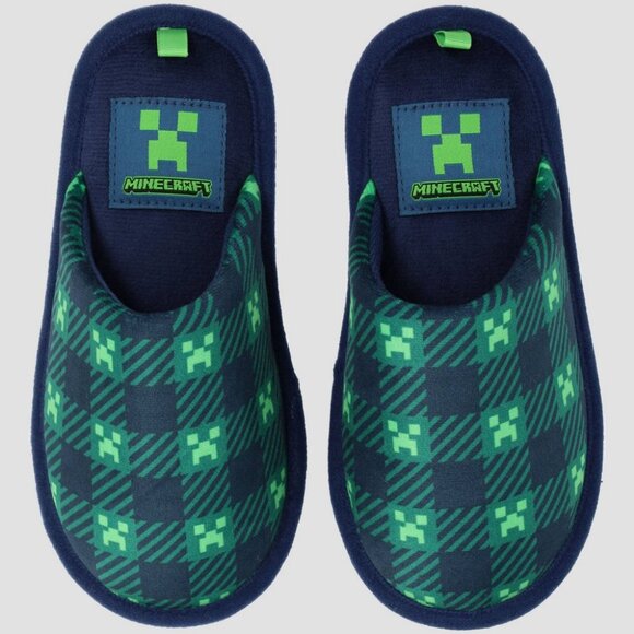 Minecraft | Shoes | New Minecraft Creeper Print Gaming Scuff Plaid ...